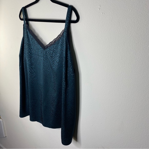 Lane Bryant Green Animal Print And Lace Women’s Camisole Size 24 - Picture 2 of 13